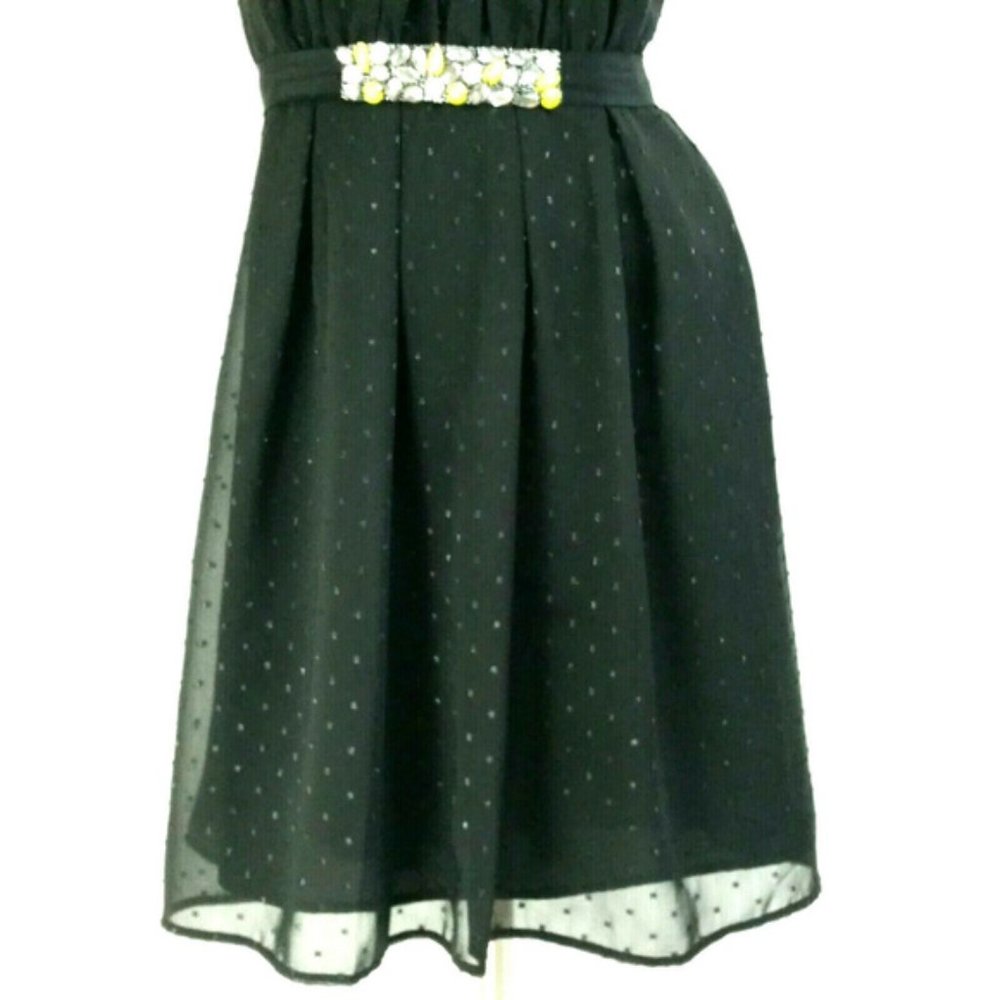 Vera Wang Princess Black Mesh Cut-Out Back Dress - Picture 8 of 9